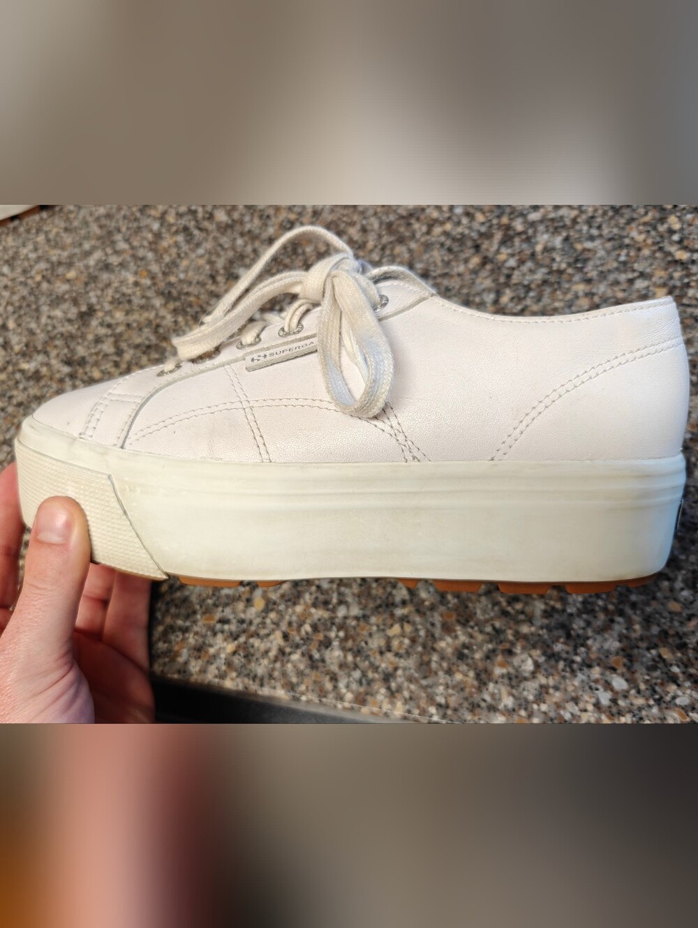 White Platform Lace-Up Sneakers for Women